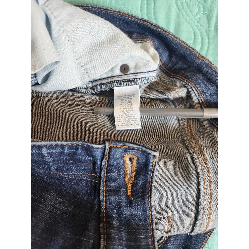 Loft‎ Modern Straight Leg Jeans Dark Wash Blue Denim Size 14 32T LTWF1625